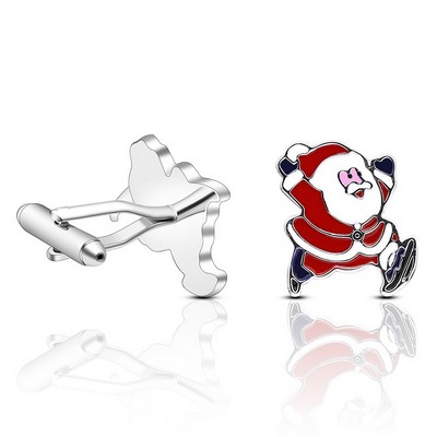 Christmas Brass Cufflinks - Enamel Filled