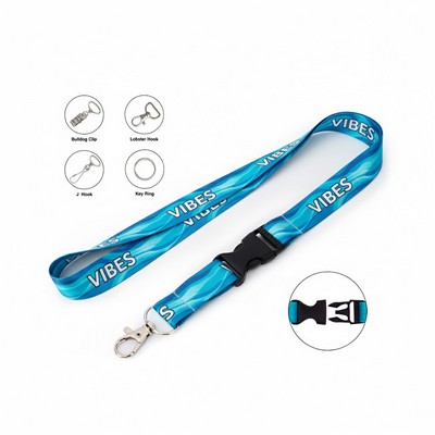 3/4'' Full Color Dye-Sublimated Lanyards W/Plastic Buckle